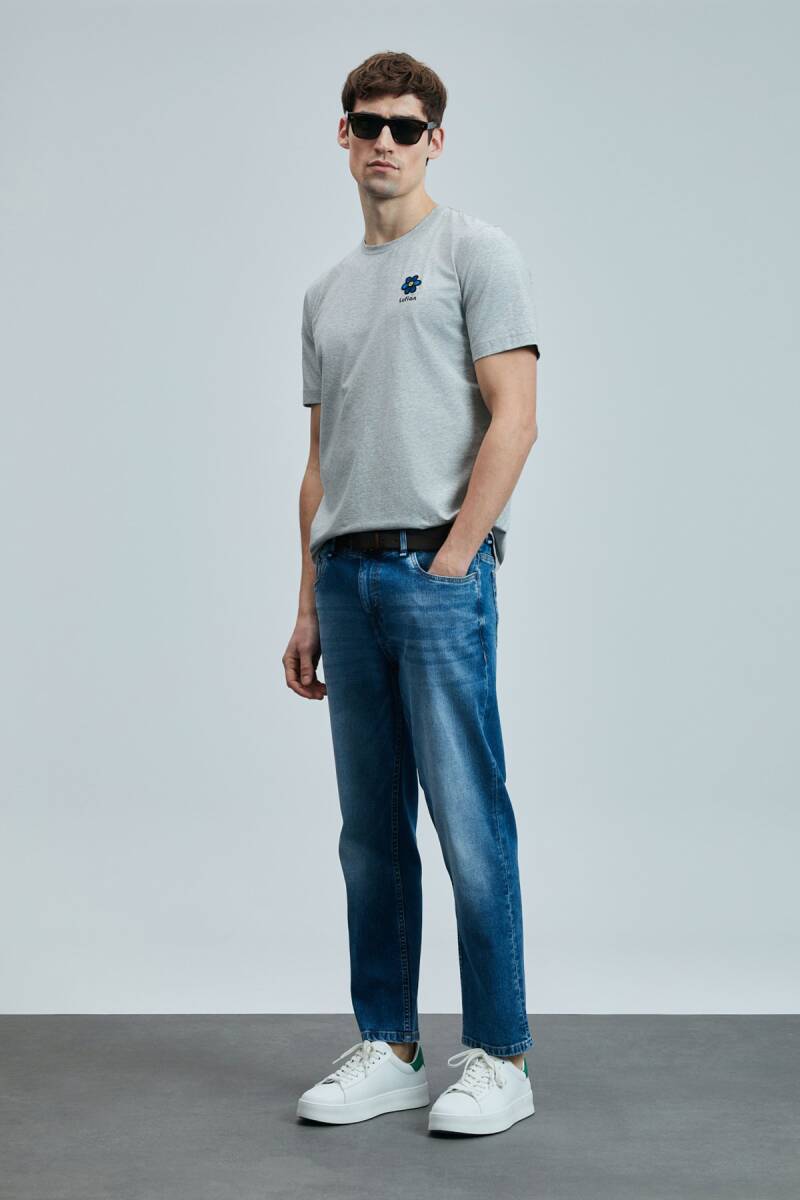 Peace Modern Grafik T- Shirt Gri - 2