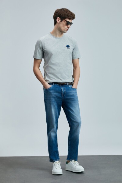 Peace Modern Grafik T- Shirt Gri - 4