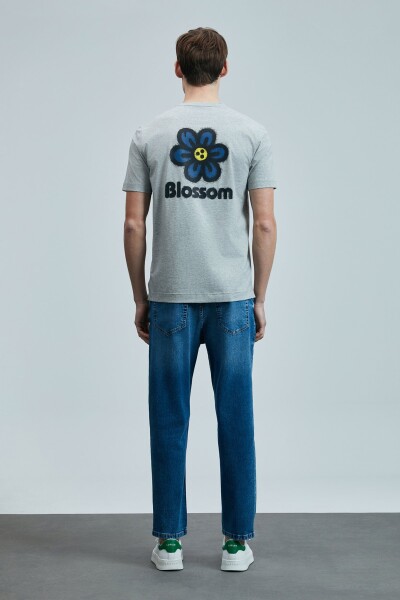 Peace Modern Grafik T- Shirt Gri - 6