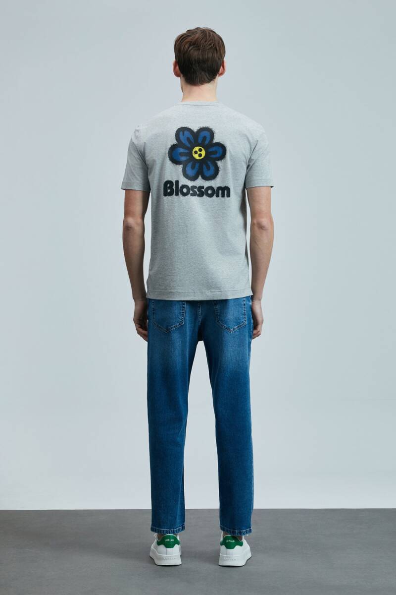 Peace Modern Grafik T- Shirt Gri - 6