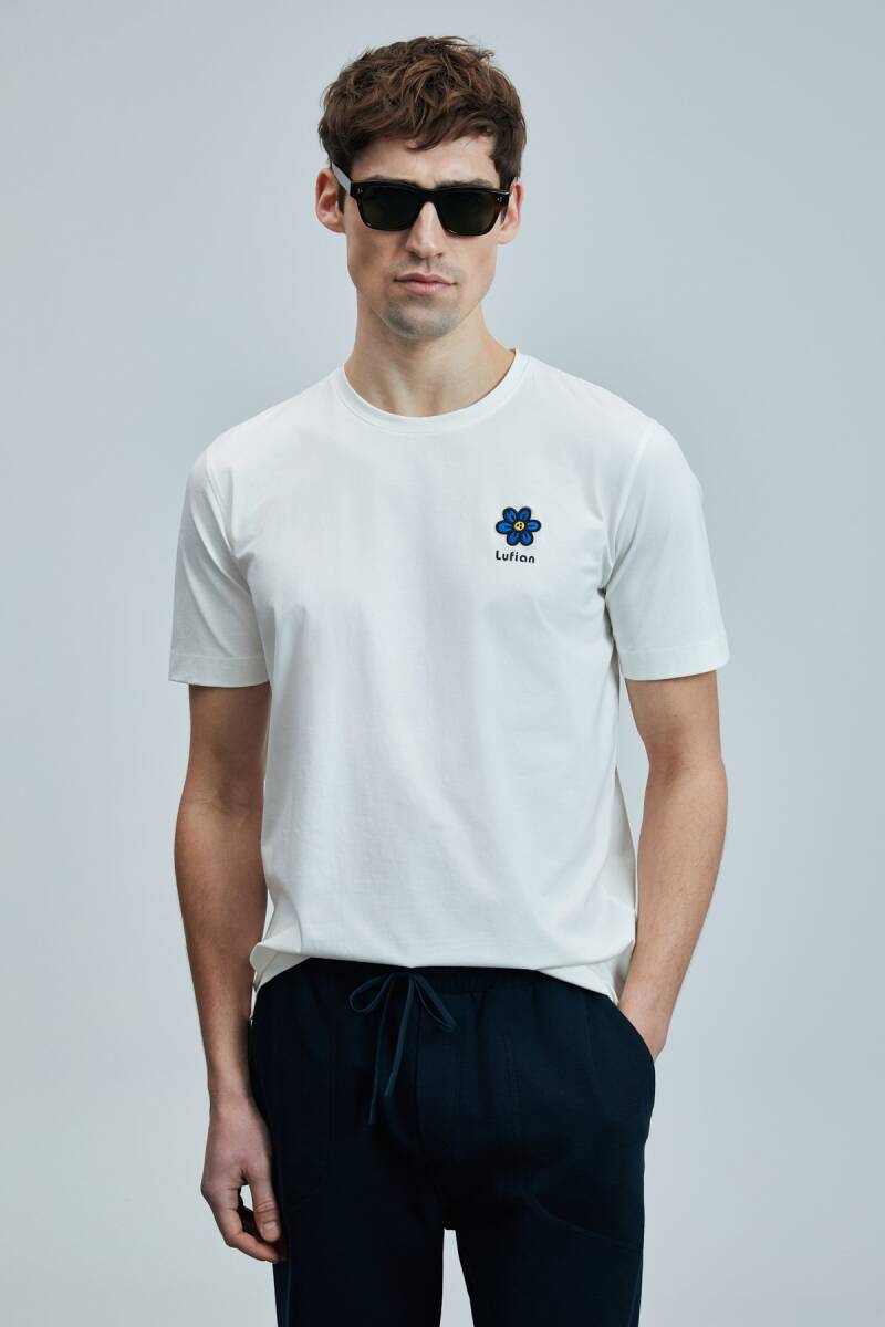 Peace Modern Grafik T- Shirt Kırık Beyaz - 2