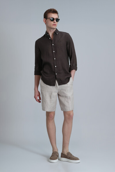 Peler Sports Men's Chino Shorts Slim Fit Beige - 3