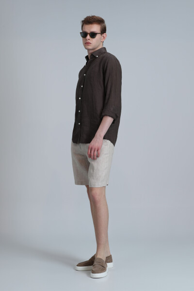 Peler Sports Men's Chino Shorts Slim Fit Beige - 5