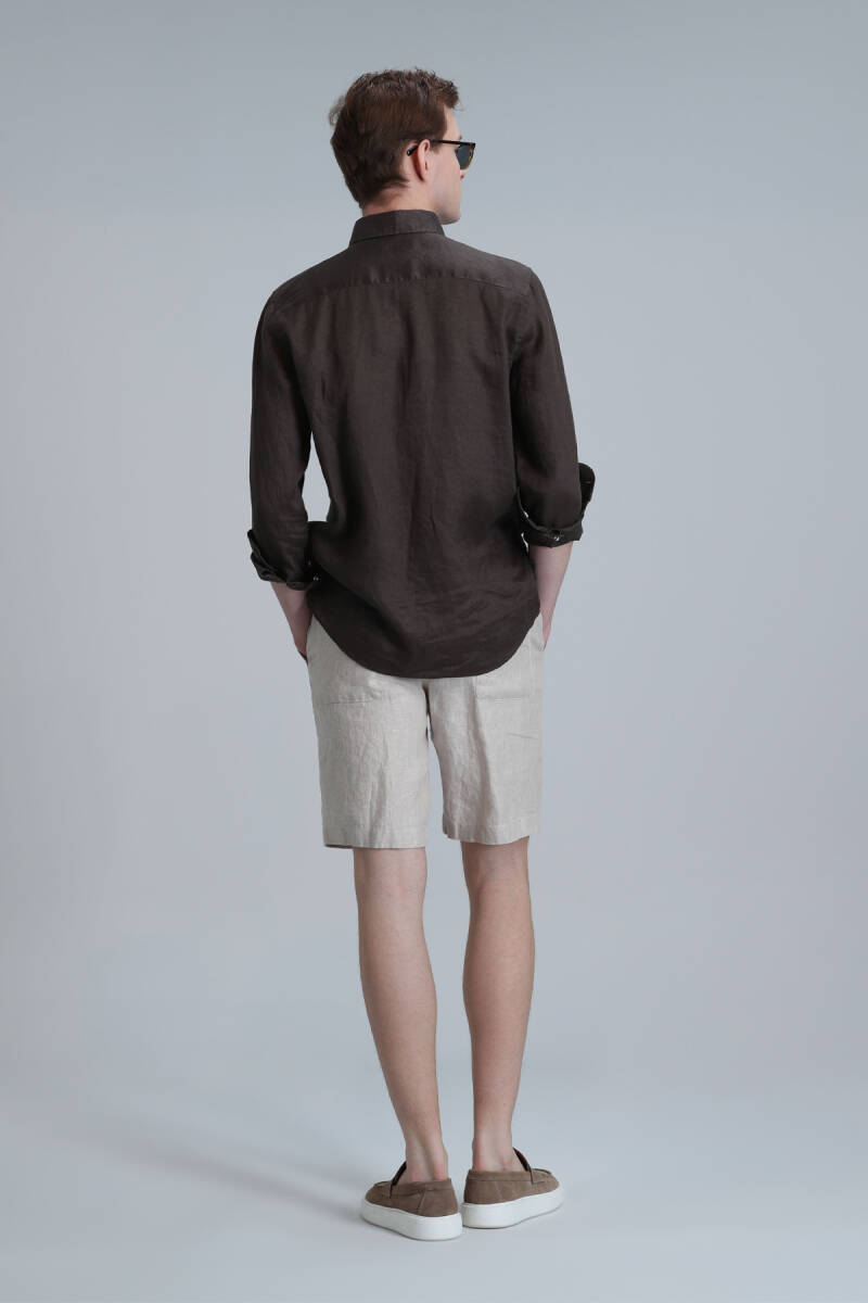Peler Sports Men's Chino Shorts Slim Fit Beige - 6
