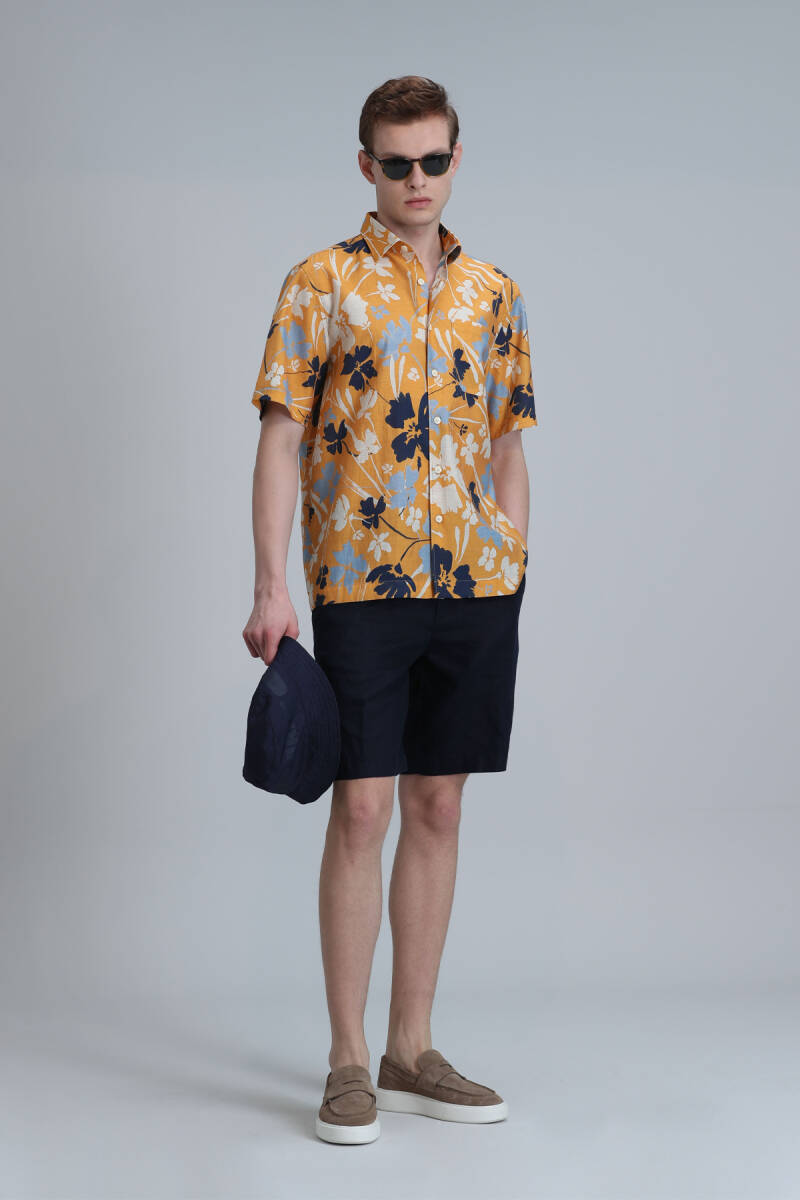 Peler Sports Men's Chino Shorts Slim Fit Navy Blue - 1