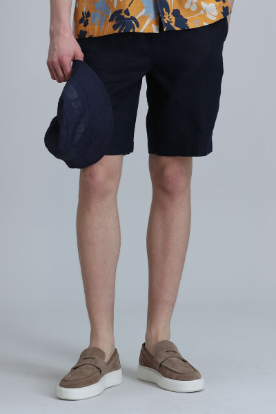 Peler Sports Men's Chino Shorts Slim Fit Navy Blue - 3
