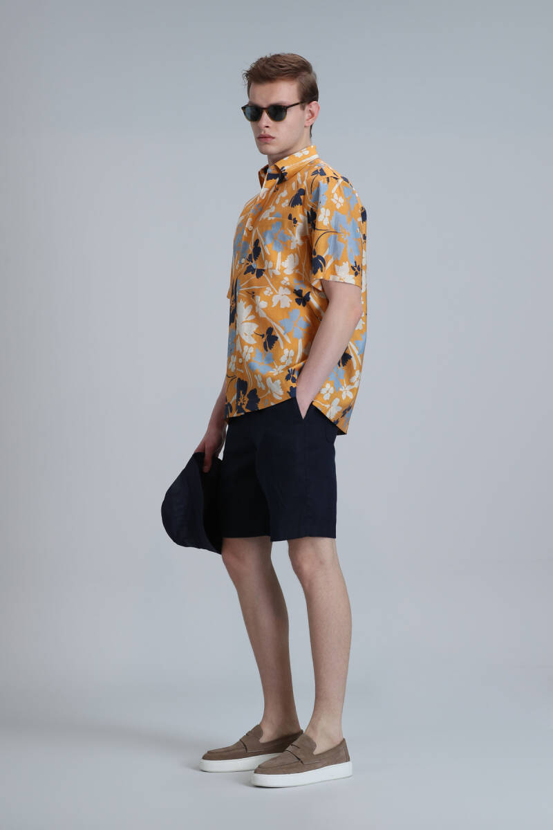 Peler Sports Men's Chino Shorts Slim Fit Navy Blue - 5