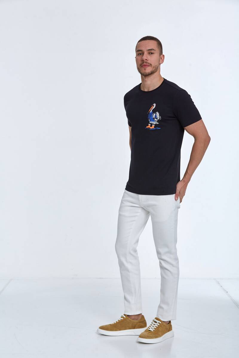 Penguin Printed Cotton Crew Neck T-Shirt