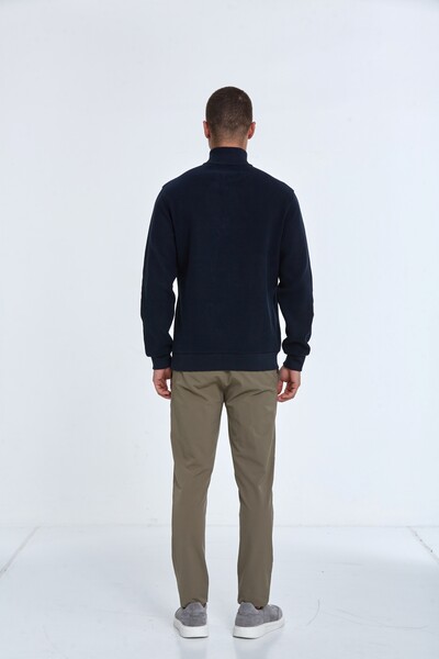 Peta Yarım Fermuarlı Erkek Sweatshirt Lacivert - 5