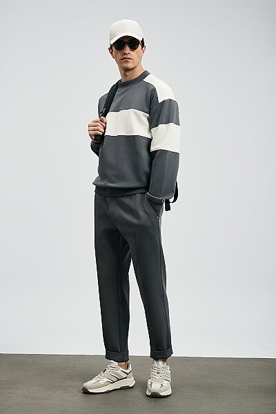 Pıeces Erkek Sweatshirt Koyu Gri - LUFIAN (1)
