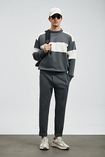 Pıeces Erkek Sweatshirt Koyu Gri - 3