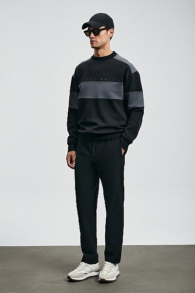 Pıeces Erkek Sweatshirt Siyah - LUFIAN (1)