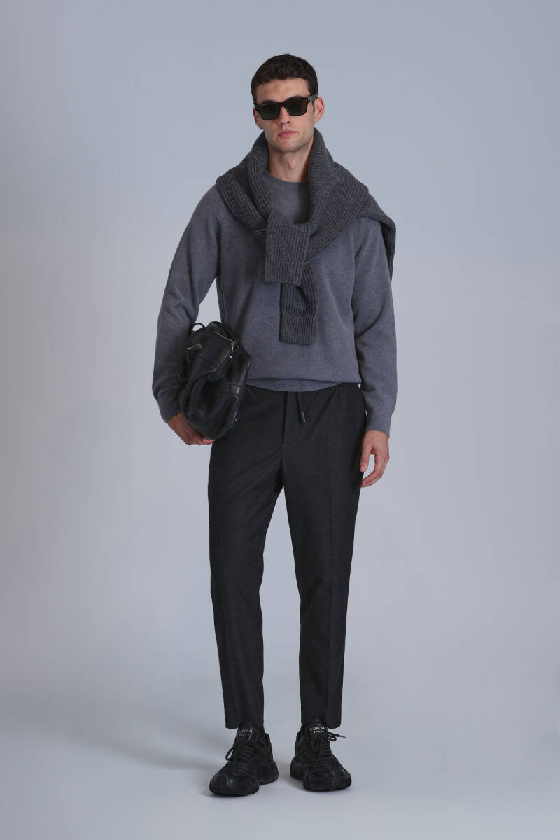 Pier Sport Men's Chino Pants Slim Fit Dark Gray - 5