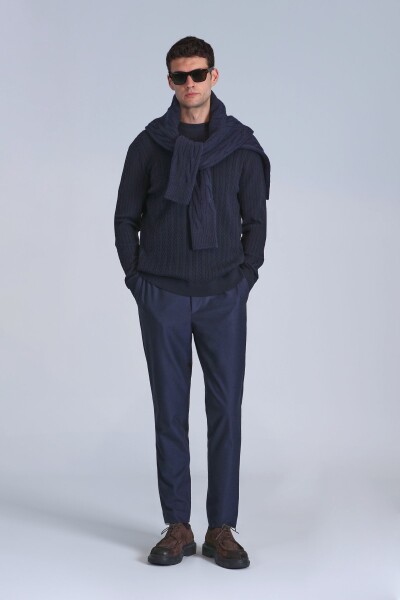 Pier Spor Men's Chino Pants Slim Fit Navy Blue - LUFIAN