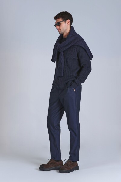 Pier Spor Men's Chino Pants Slim Fit Navy Blue - LUFIAN (1)