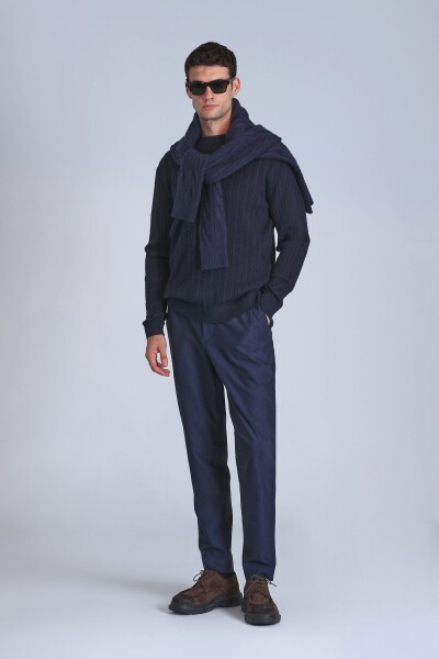 Pier Spor Men's Chino Pants Slim Fit Navy Blue - 5