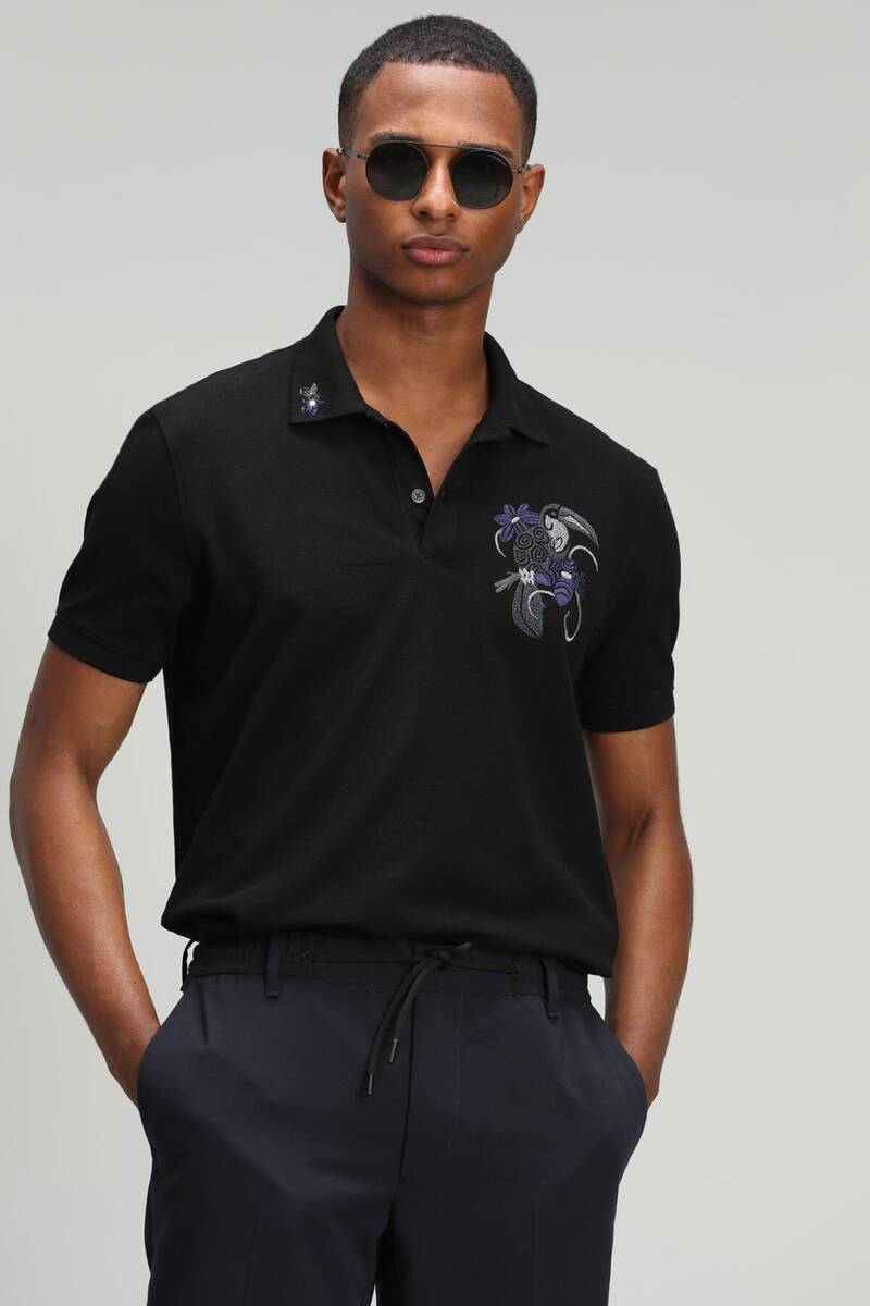 Pılate Bird Embroidered Polo Shirt for Nature Lovers