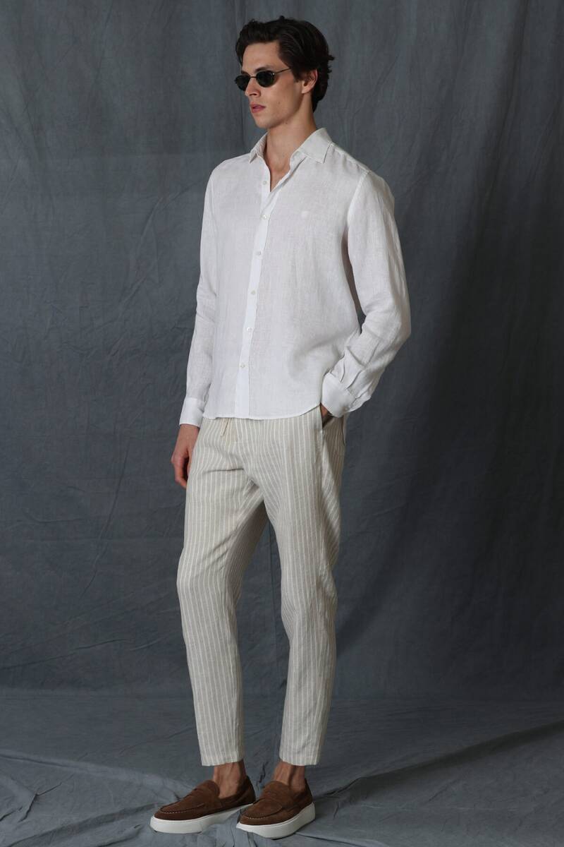 Pitaya Erkek Keten Gömlek Comfort Fit - 8