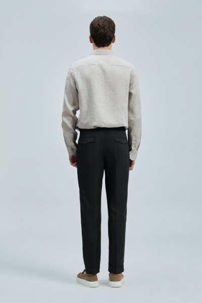 Pitaya Erkek Keten Gömlek Comfort Fit Bej - 6