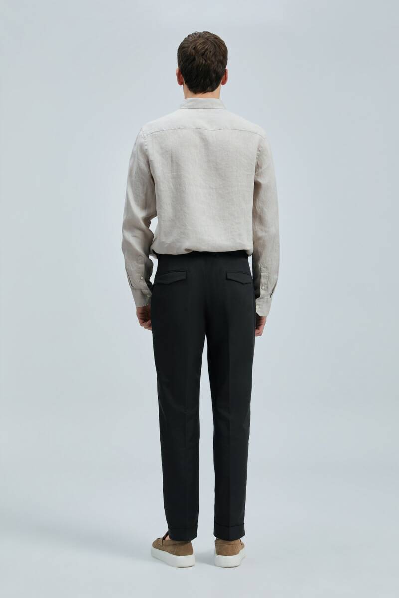 Pitaya Erkek Keten Gömlek Comfort Fit Bej - 6