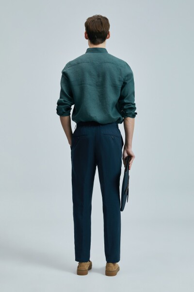 Pitaya Erkek Keten Gömlek Comfort Fit Yeşil - 6