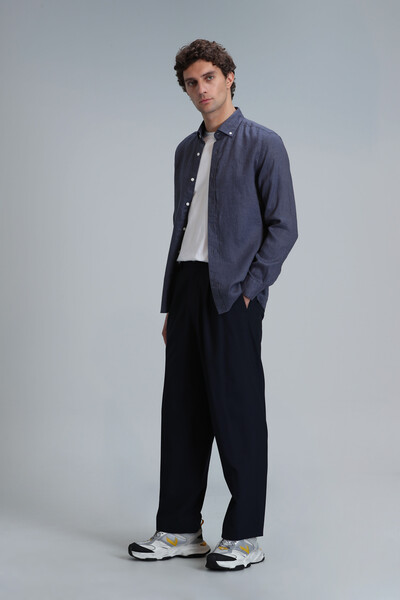 Pitaya Men's Linen Shirt Comfort Fit Anthracite - 2