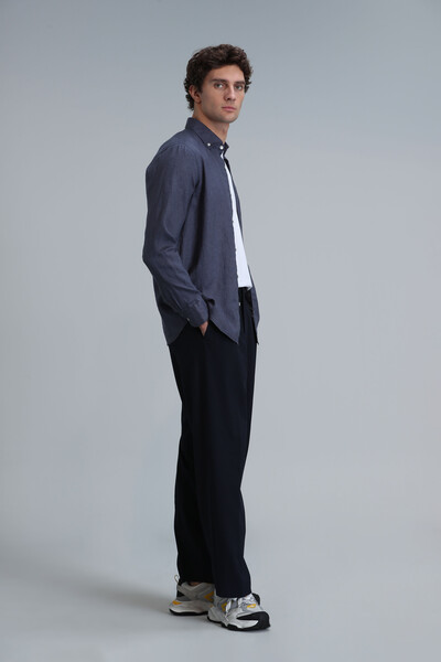 Pitaya Men's Linen Shirt Comfort Fit Anthracite - 4
