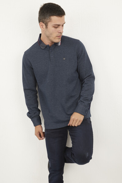 Polo Collar Sweatshirt - Thumbnail