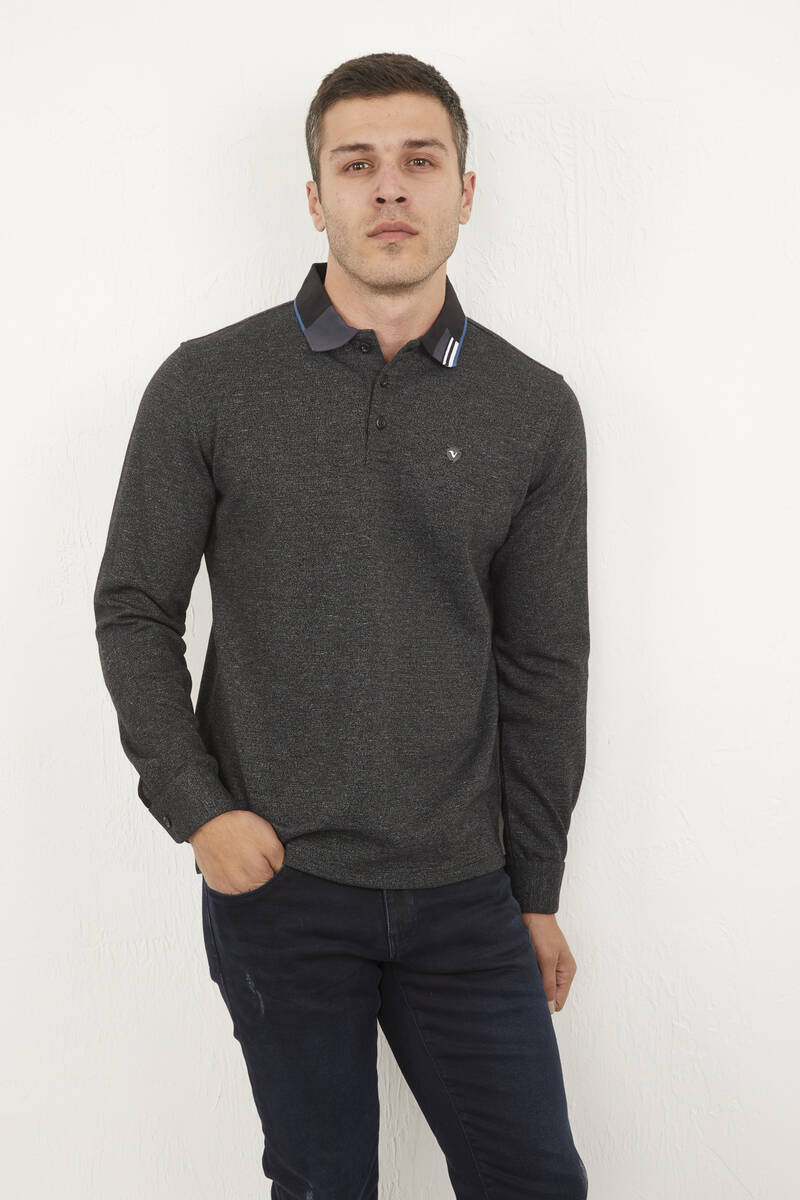 Polo Collar Sweatshirt