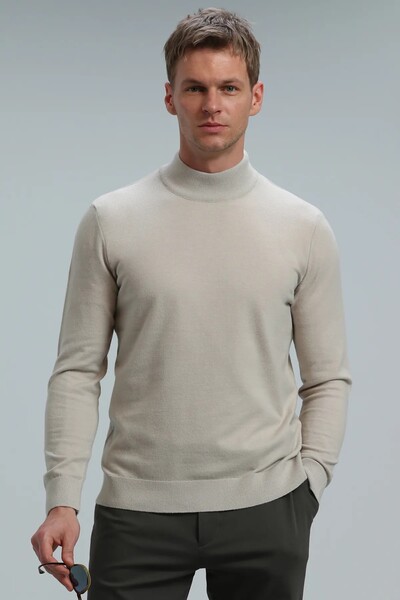 Port Half Fisherman Men's Sweater Ecru - 1