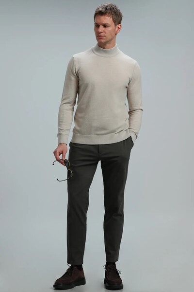 Port Half Fisherman Men's Sweater Ecru - 2