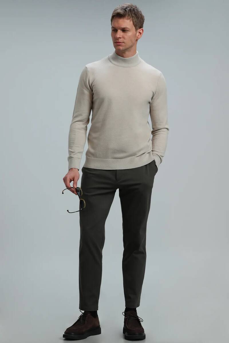 Port Half Fisherman Men's Sweater Ecru - 2