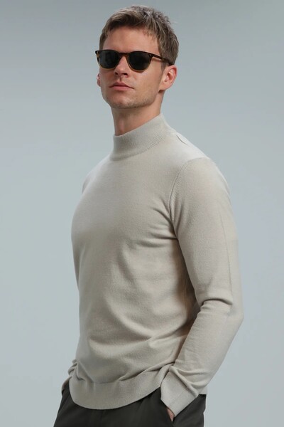 Port Half Fisherman Men's Sweater Ecru - 3