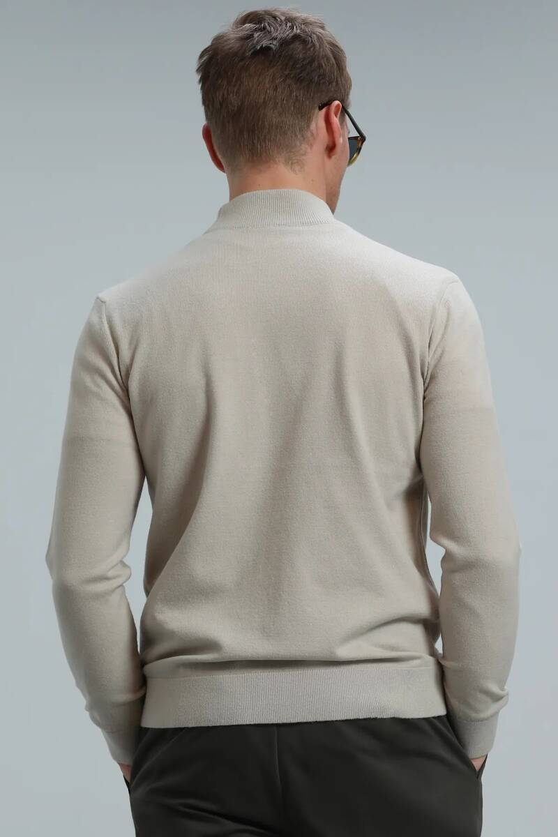 Port Half Fisherman Men's Sweater Ecru - 5