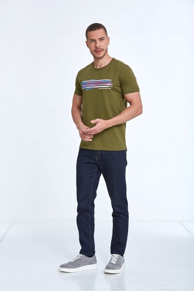 Quinn Printed Men's T-Shirt Khaki - 4