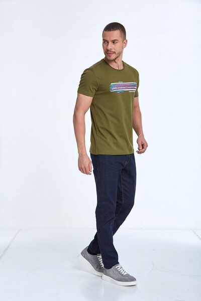 Quinn Printed Men's T-Shirt Khaki - 3