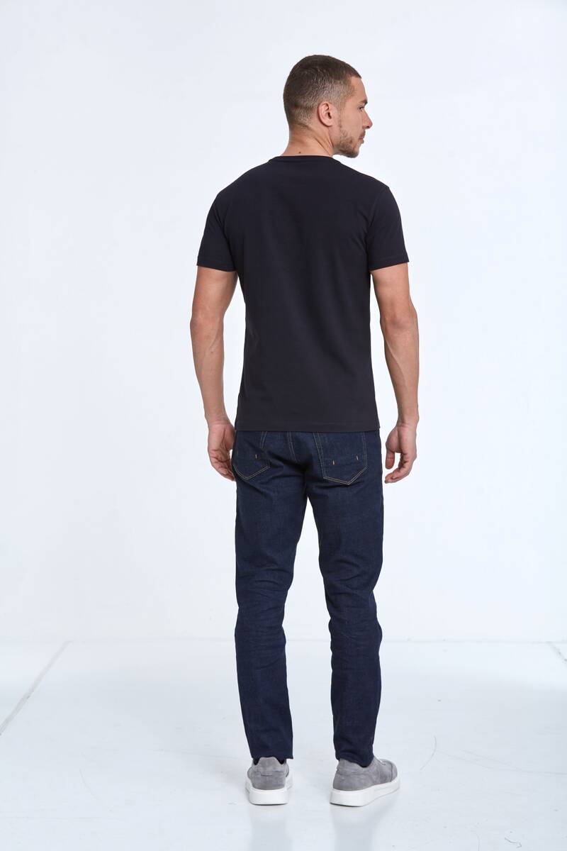 Quinn Printed Men's T-Shirt Navy Blue - 5