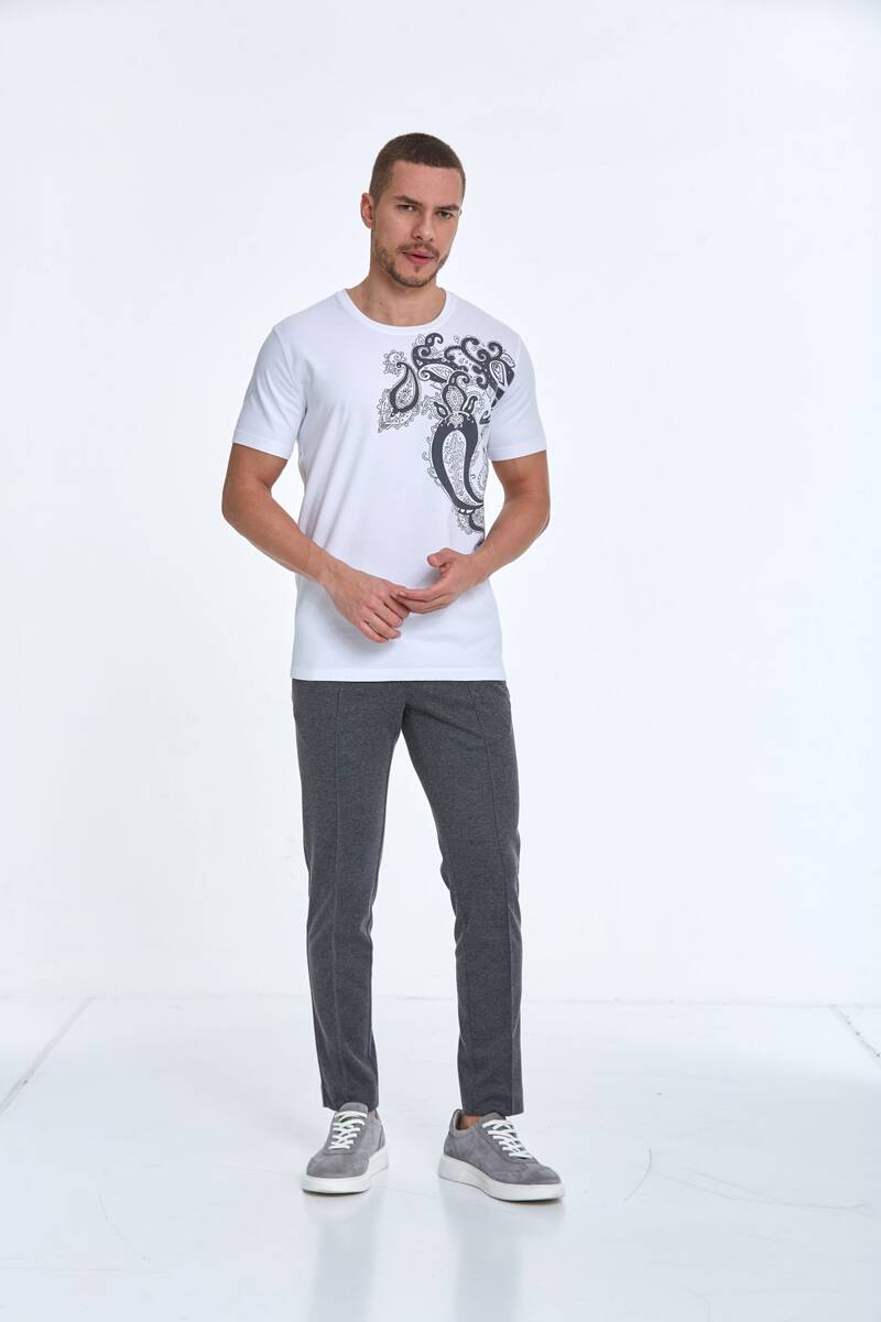 Rafael Baskılı Erkek Tişört Beyaz - 3