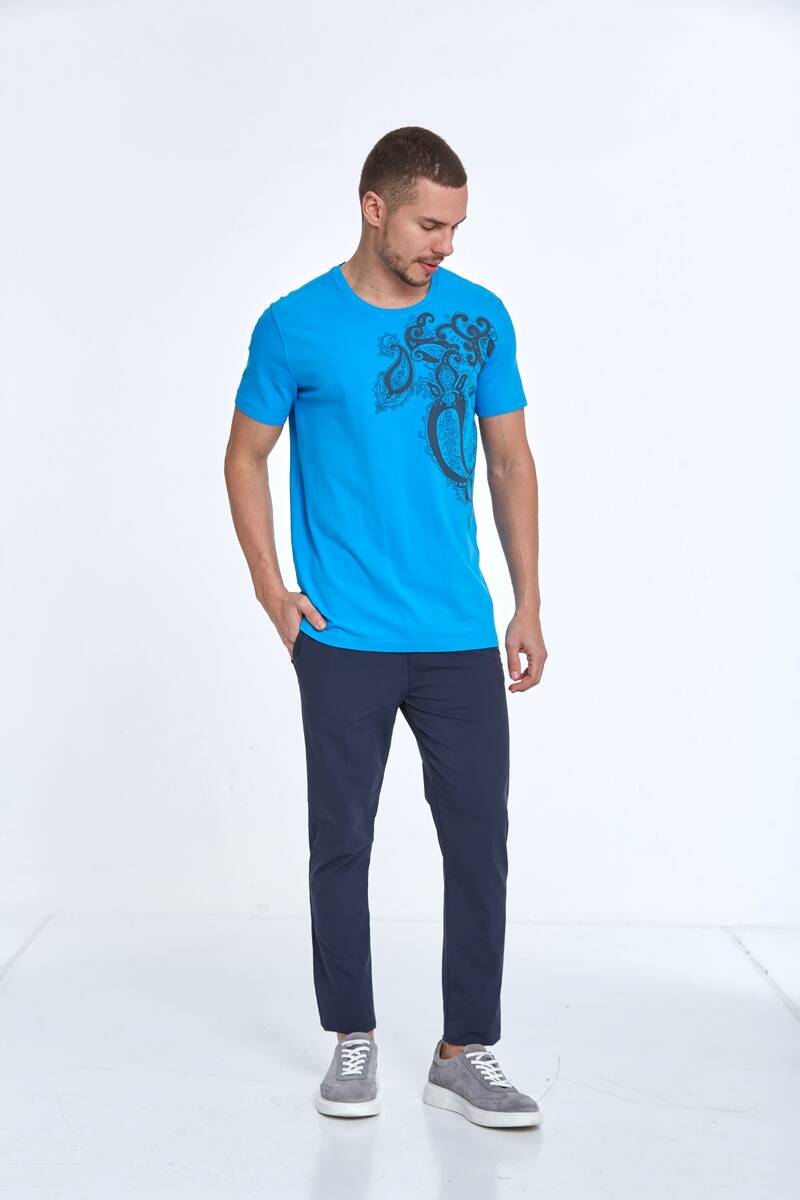 Rafael Printed Men's T-Shirt Blue - 2