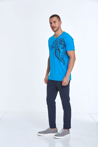 Rafael Printed Men's T-Shirt Blue - 3