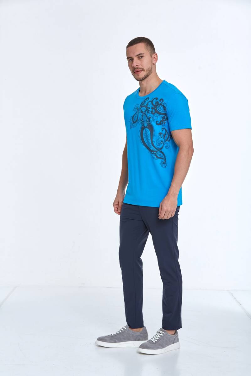 Rafael Printed Men's T-Shirt Blue - 3