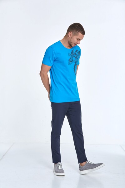 Rafael Printed Men's T-Shirt Blue - 4