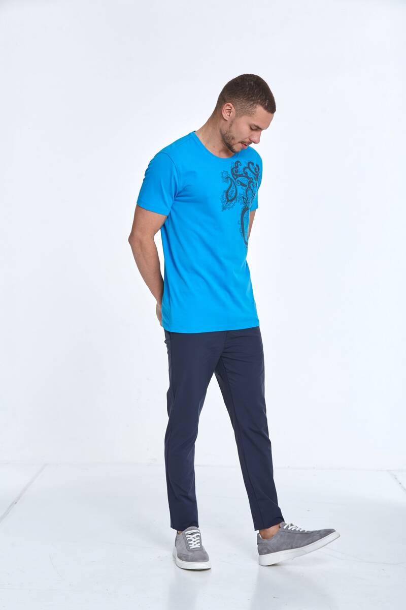 Rafael Printed Men's T-Shirt Blue - 4