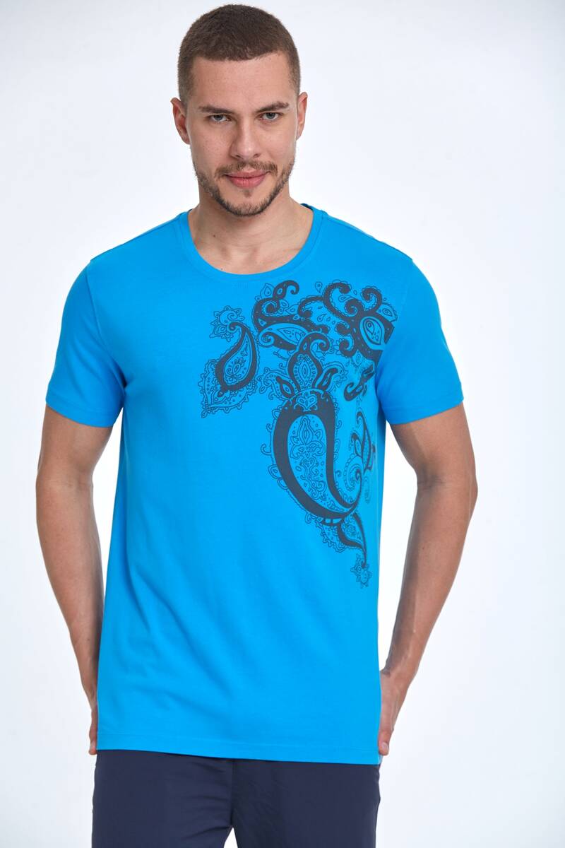 Rafael Printed Men's T-Shirt Blue - 1