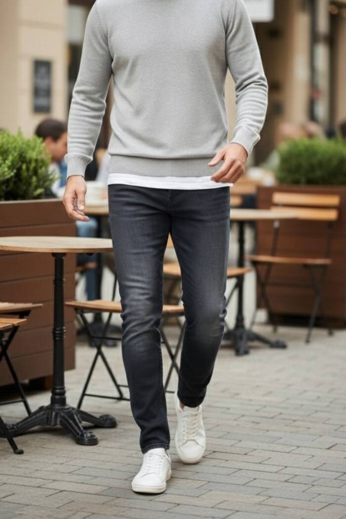 Rafael Slim Fit Kot Pantolon Antrasit - 2