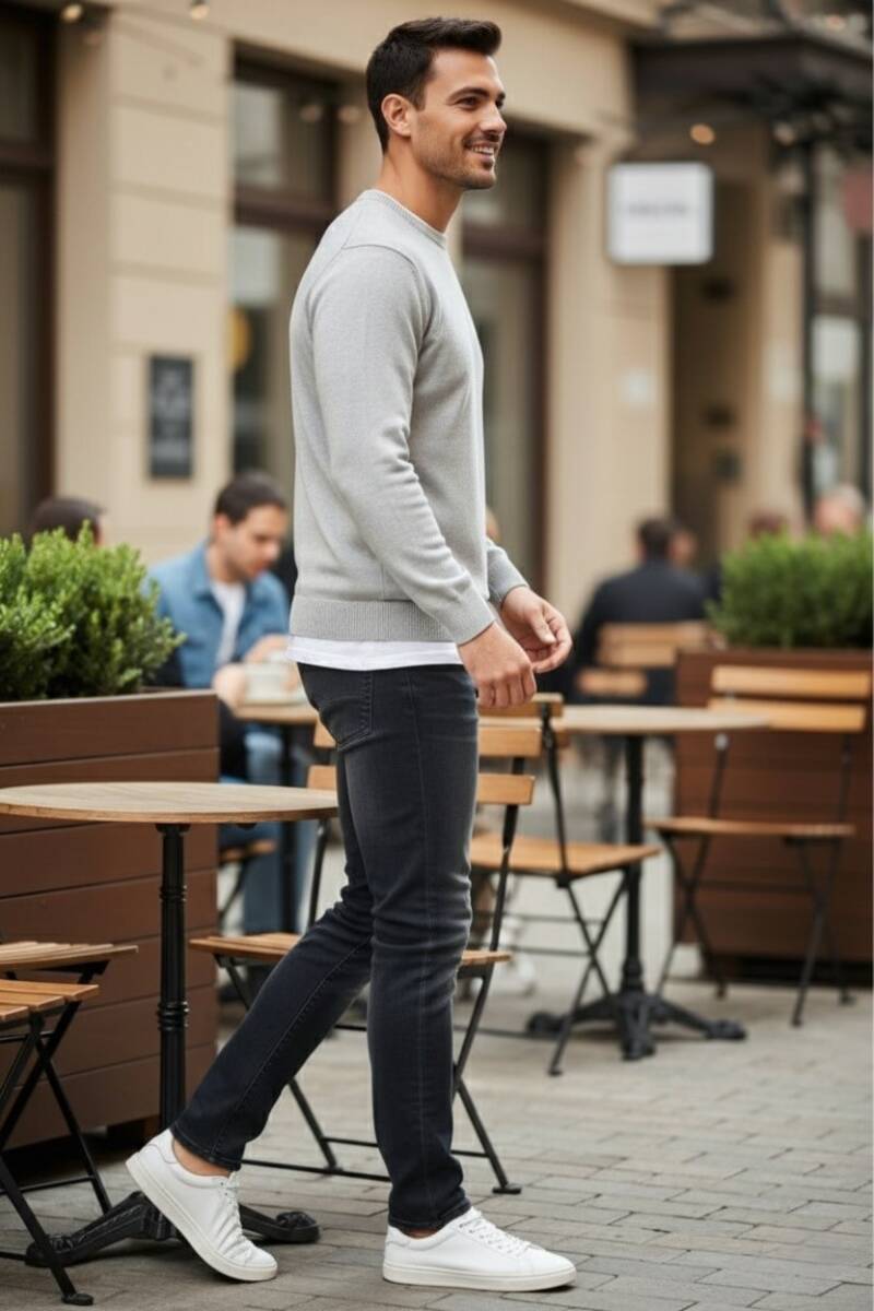 Rafael Slim Fit Kot Pantolon Antrasit - 3