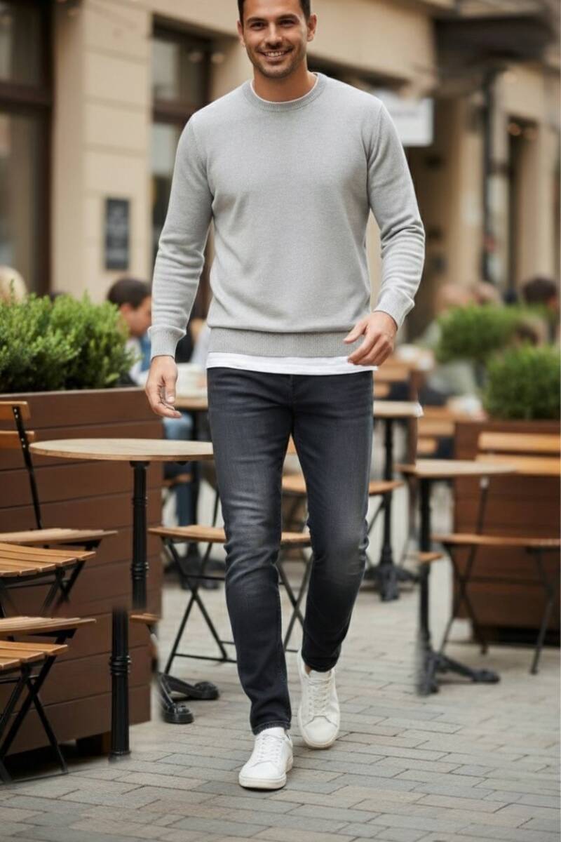 Rafael Slim Fit Kot Pantolon Antrasit - 4