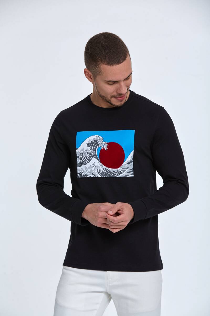 Ralph Erkek Uzun Kol Tişört Siyah - 1