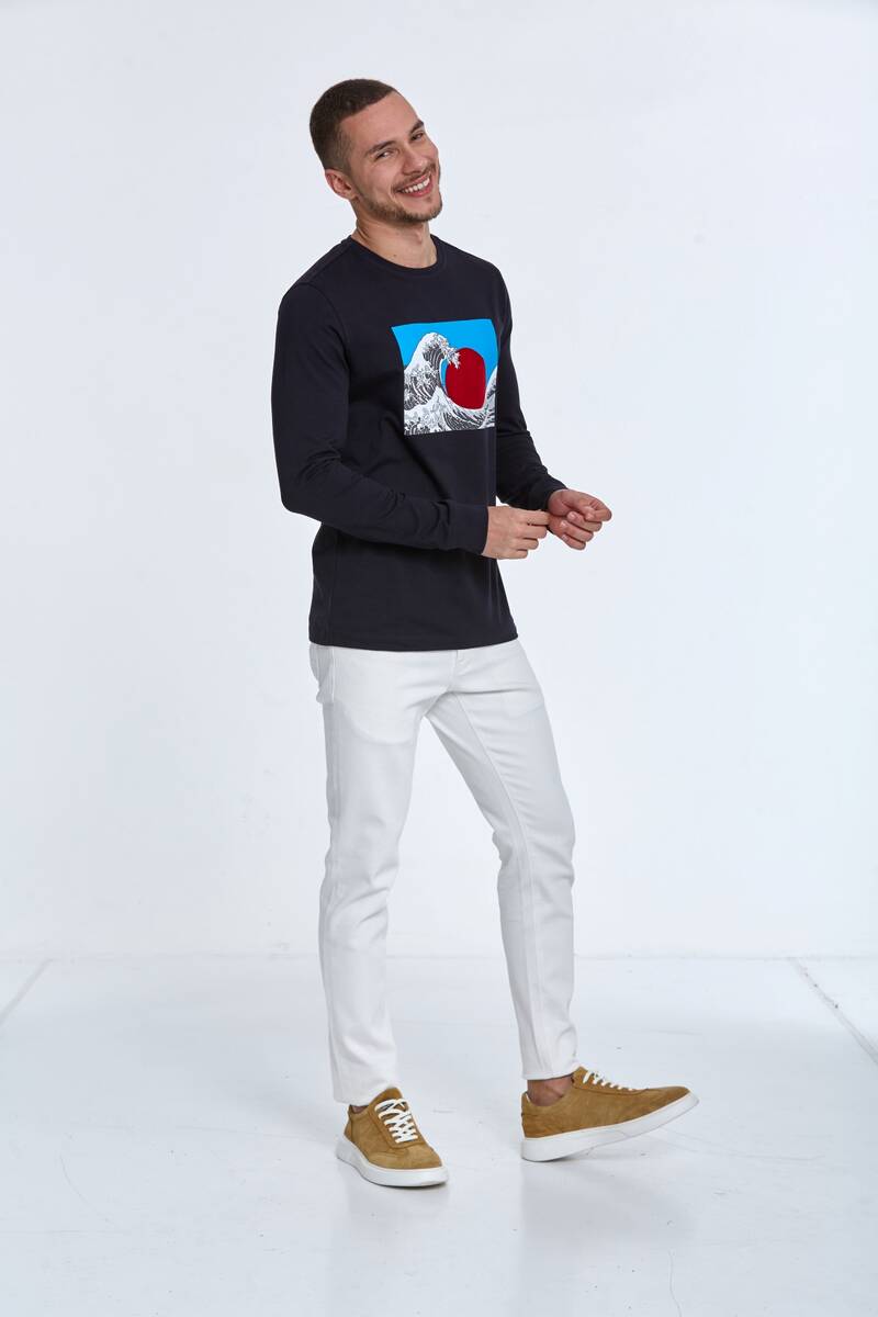 Ralph Men's Long Sleeve T-Shirt Navy Blue - 4