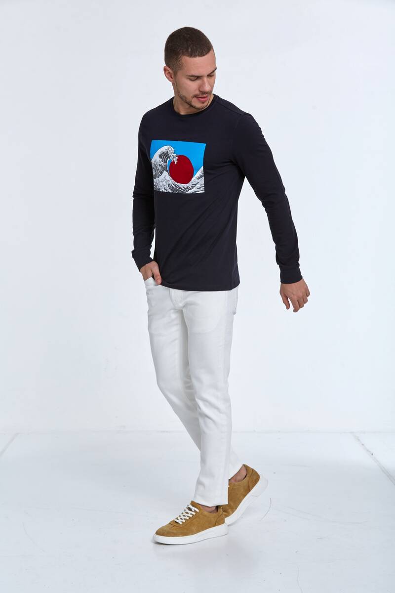 Ralph Men's Long Sleeve T-Shirt Navy Blue - 3